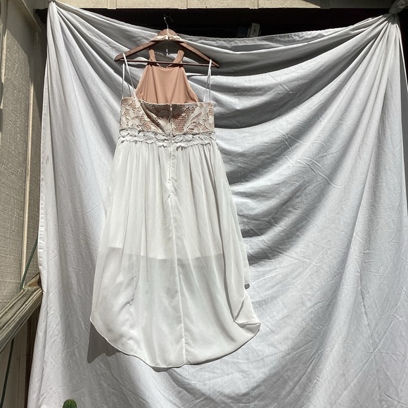 Jodi Kristopher tan and off white lace formal dress, size 15 - Picture 10 of 10